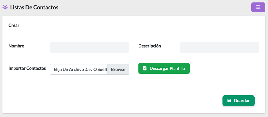 Lista de Contactos