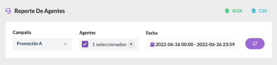 Reportes por agente