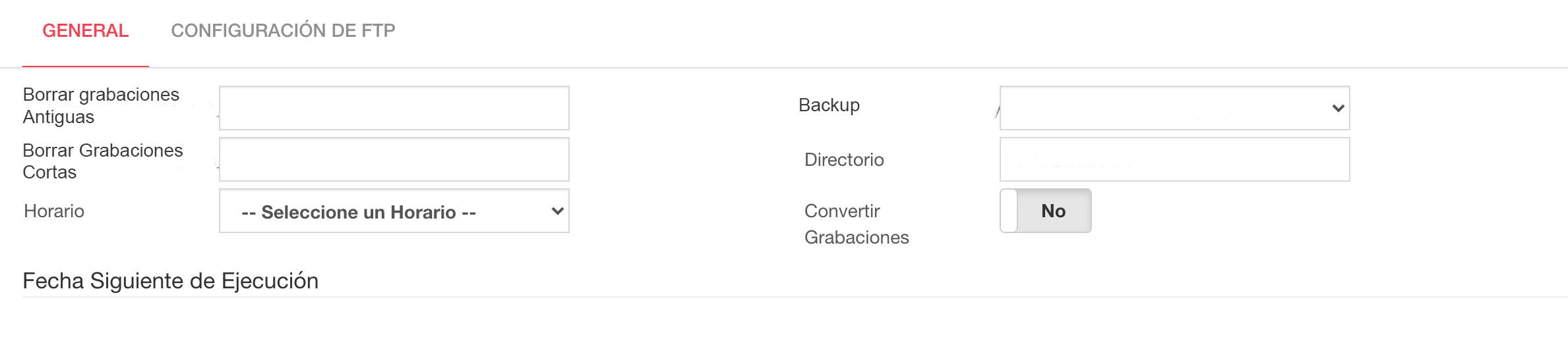 Mantenimiento de las grabaciones de la centralita virtual