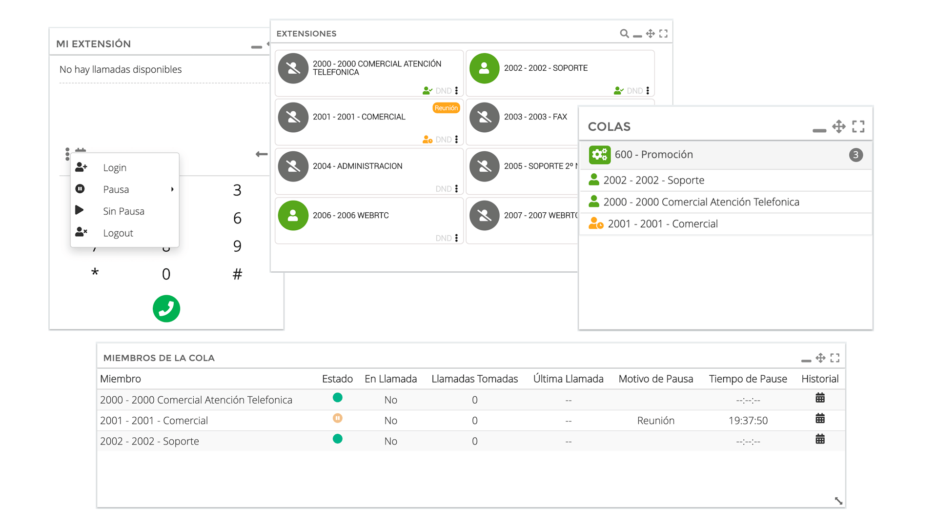 filtros para las llamadas de la centralita virtual