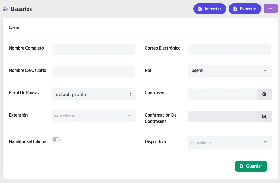 Usuarios dialer